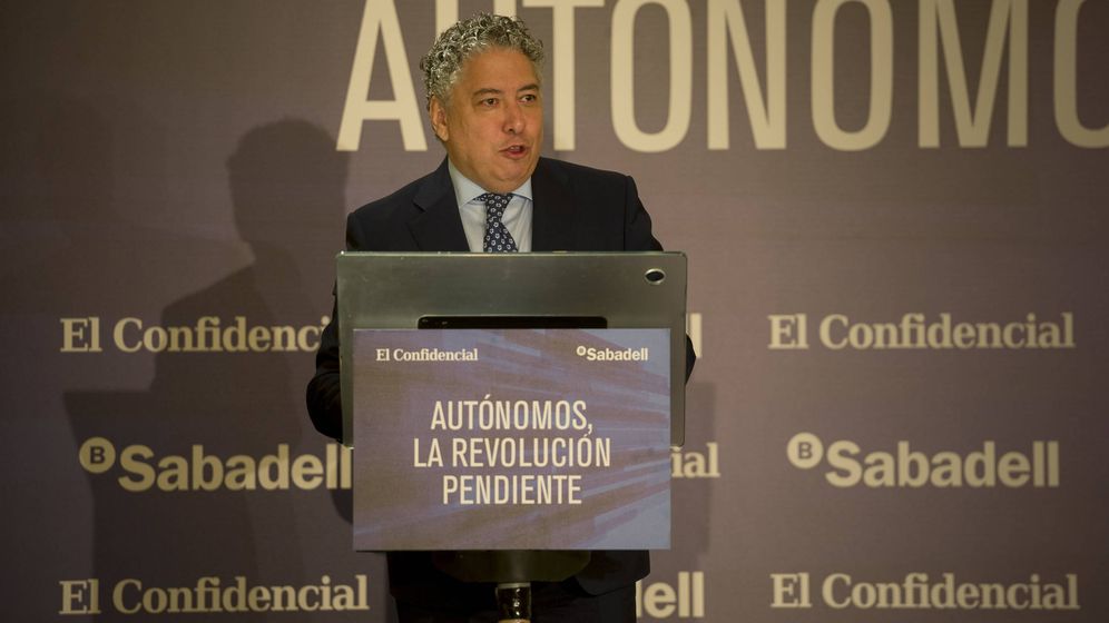 Foto: El secretario de Estado de Seguridad Social, Tomás Burgos, en la jornada de autónomos de El Confidencial (Goyo Conde)